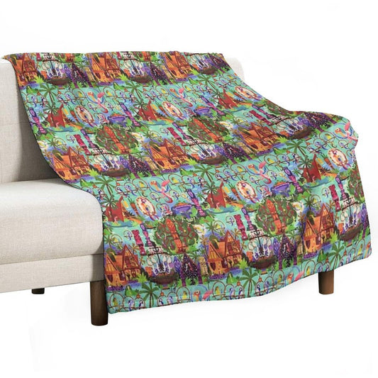 The ORIGINAL Enchanted Tiki Room Collage Throw Blanket