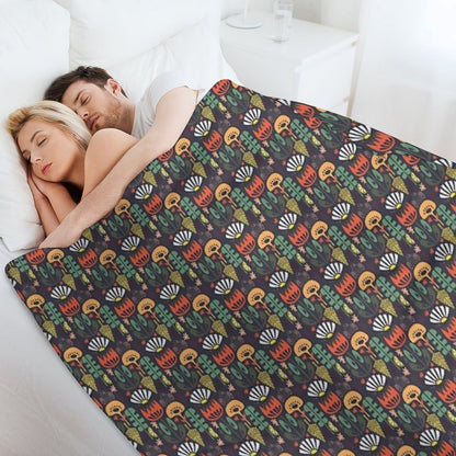 Scandinavian Wildflowers Throw Blanket