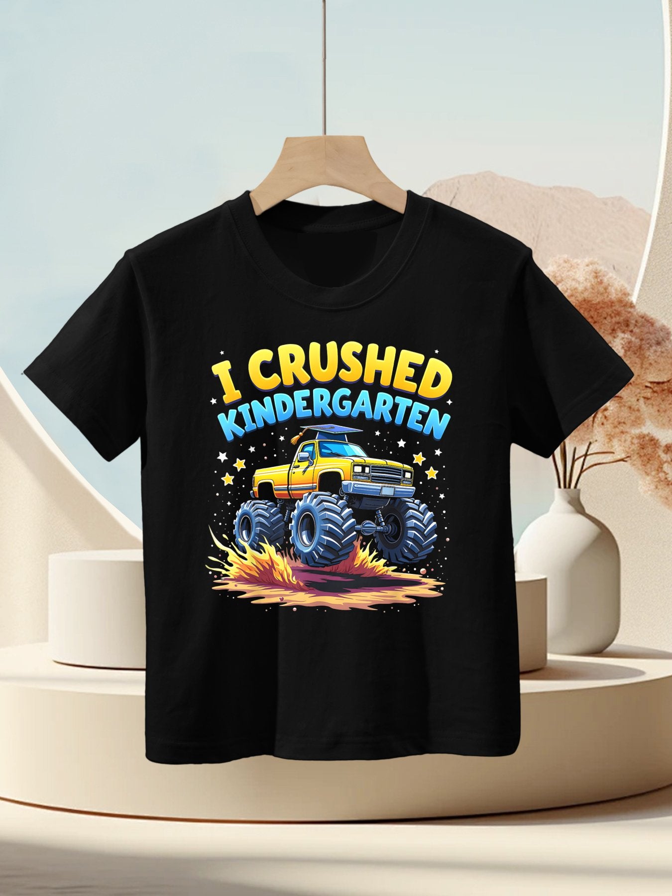I Crushed Kindergarten Monster Truck Graduation Boys Kids Kids T-Shirt