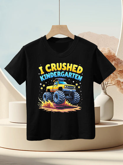 I Crushed Kindergarten Monster Truck Graduation Boys Kids Kids T-Shirt