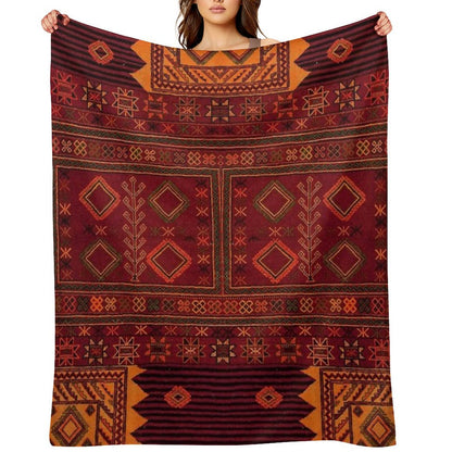 Traditional Moroccan Artwork Design Throw Blanket