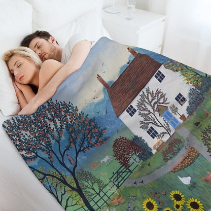 Apple Tree Cottage Throw Blanket