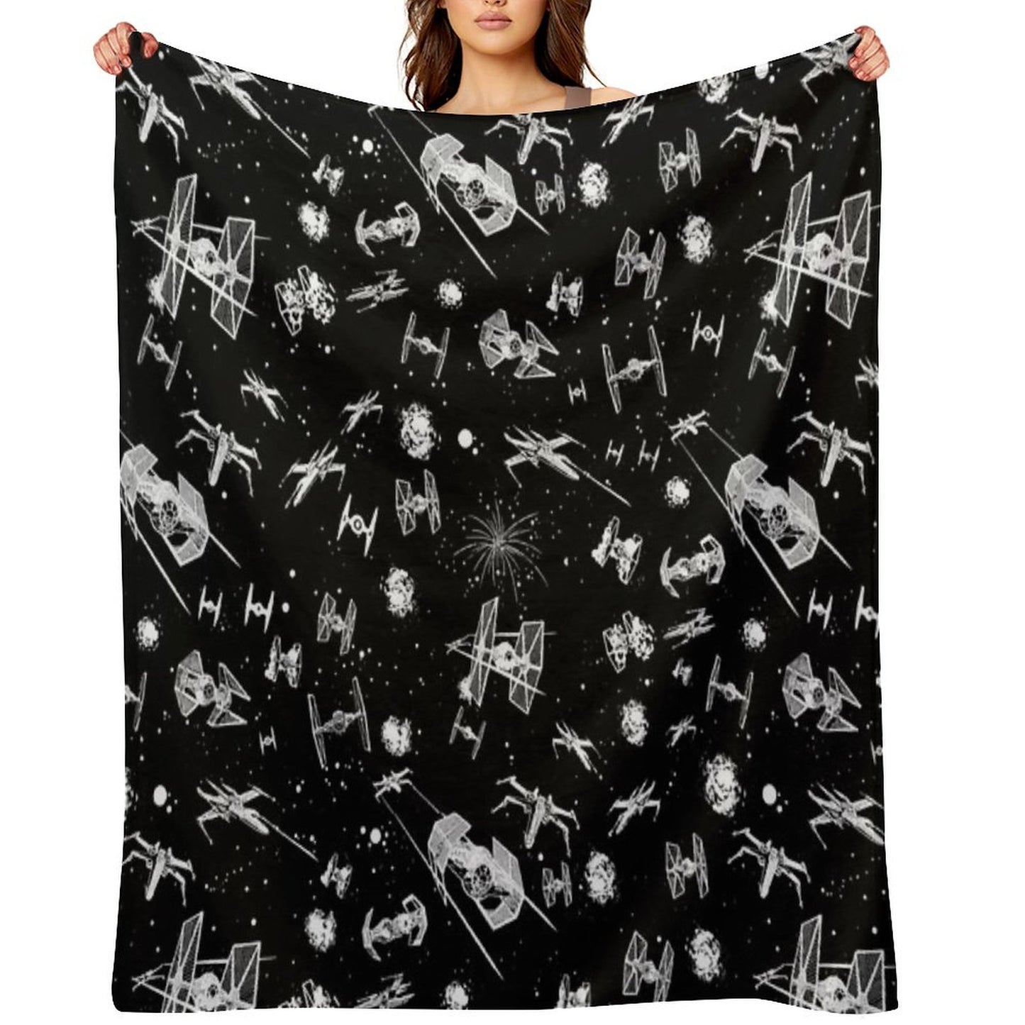 Space Ship Battle Throw Blanket