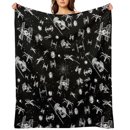 Space Ship Battle Throw Blanket