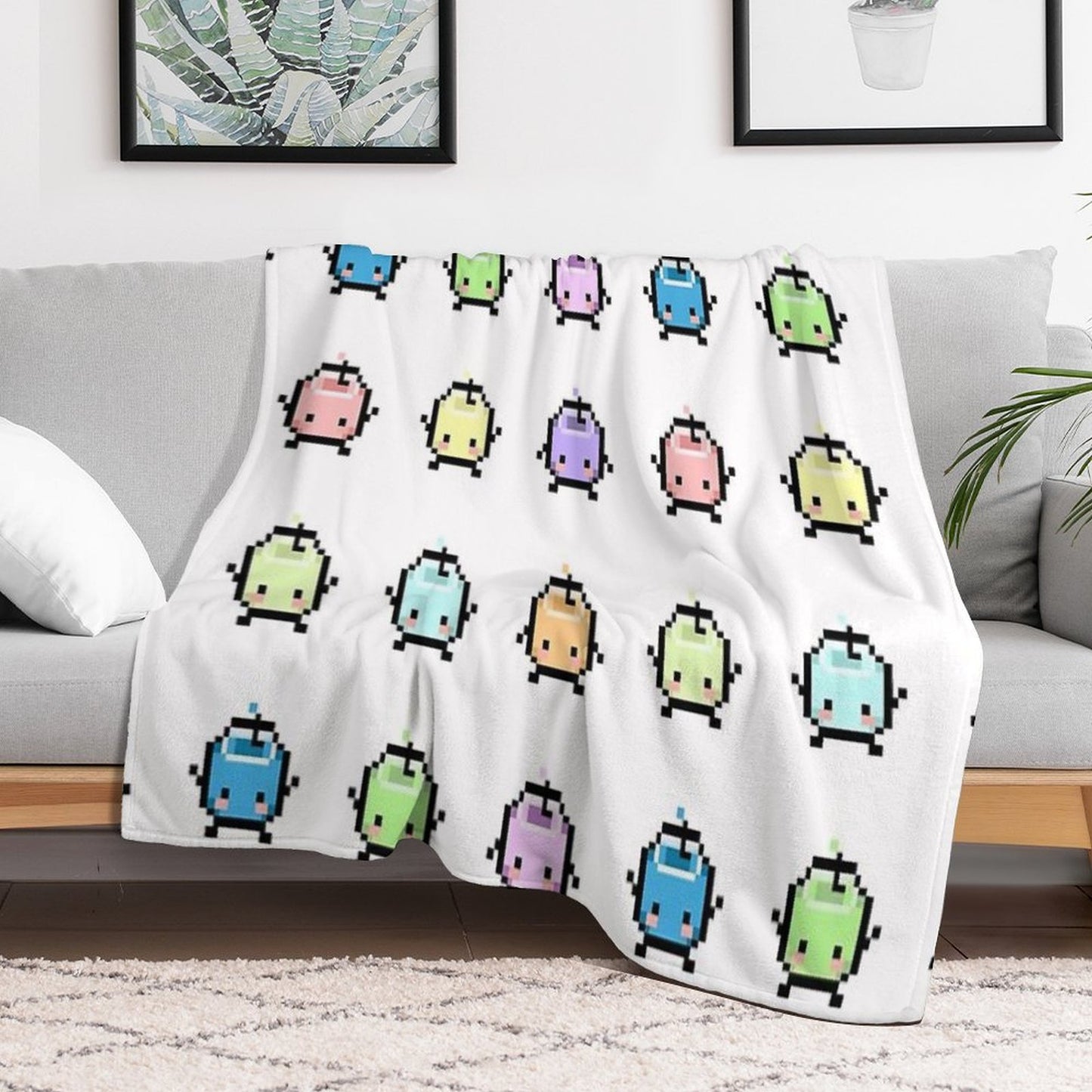 Stardew Valley Pastel Junimos Throw Blanket
