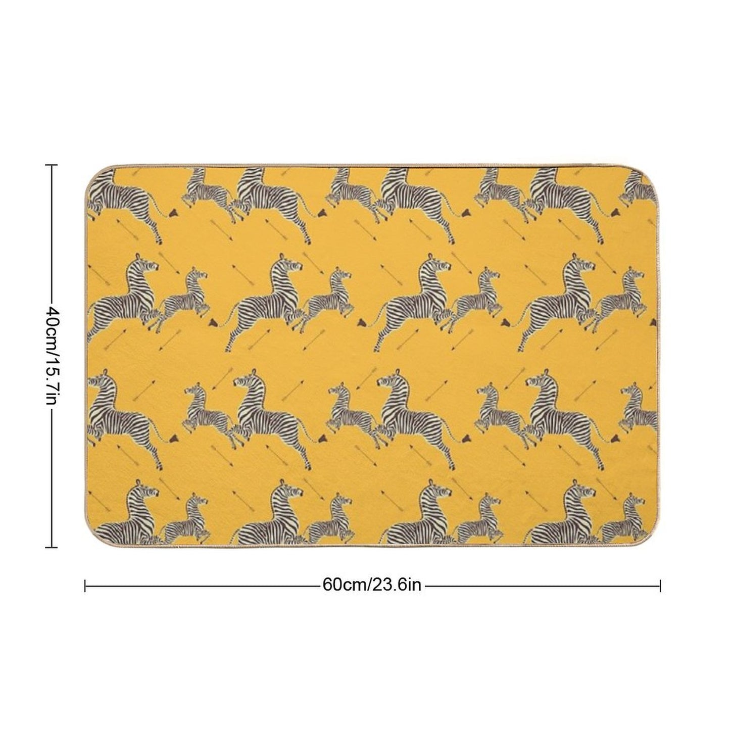 Zebra Wallpaper - Mustard Yellow - Royal Tenenbaums Margot Bath Mat