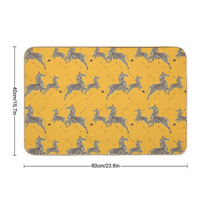 Zebra Wallpaper - Mustard Yellow - Royal Tenenbaums Margot Bath Mat