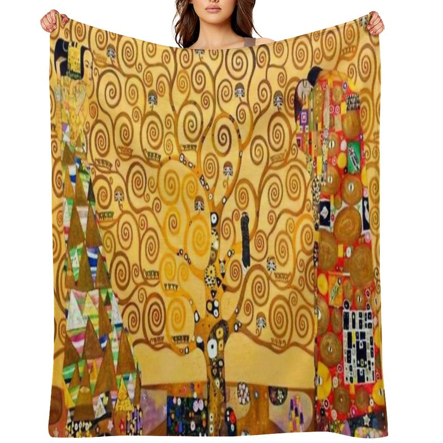 Gustav Klimt - Tree of Life Throw Blanket