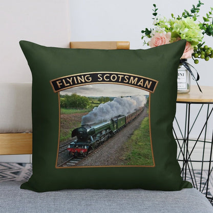 Flying Scotsman And Nameplate Linen Throw Pillow Cover