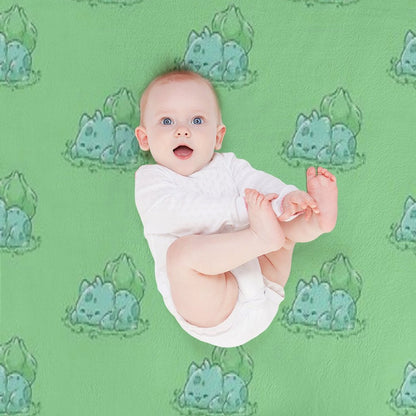 Poke Starters Kanto Bulba Throw Blanket
