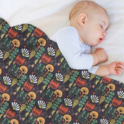 Scandinavian Wildflowers Throw Blanket