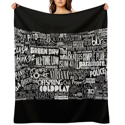 Band Name Collage Throw Blanket