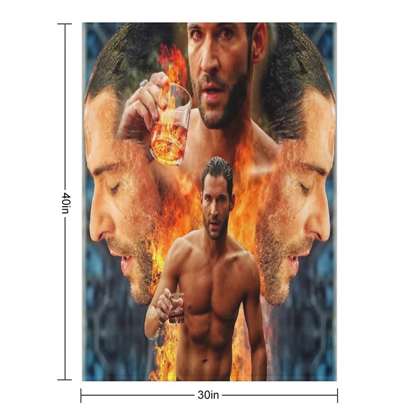 Tom Ellis - Lucifer Is Risen Throw Blanket
