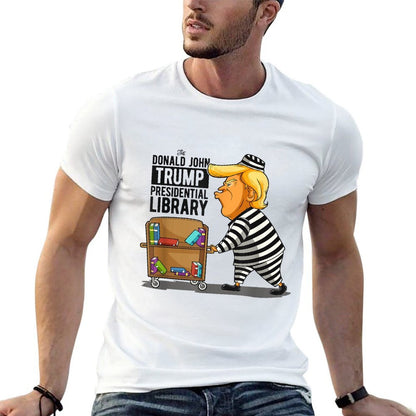 Anti-Trump Library Funny Grey Classic Fit, Crew Neck, - Impeach Trump Apparel  Classic T-Shirt