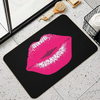 Pink Kiss Kissing Lips Lipstick Lipgloss Bath Mat