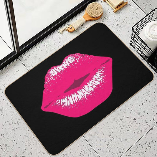 Pink Kiss Kissing Lips Lipstick Lipgloss Bath Mat