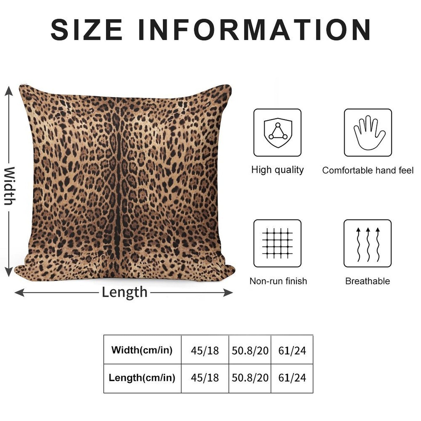 Leopard Print Skin Soft Short Plush Fabric Throw Pillow
