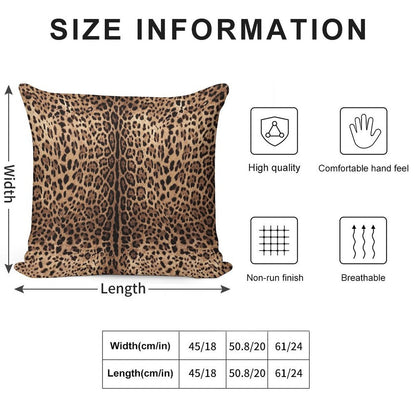 Leopard Print Skin Soft Short Plush Fabric Throw Pillow