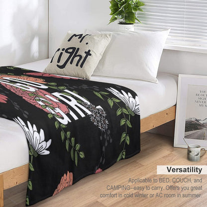 You Go Girl with Florals Throw Blanket