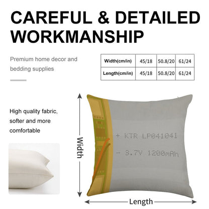 Lithium Polymer Battery Linen Throw Pillow Cover