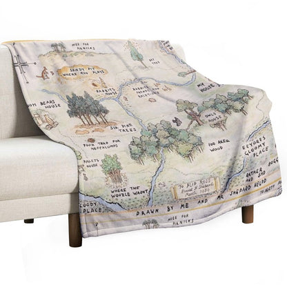 Hundred Acre Wood Map Throw Blanket