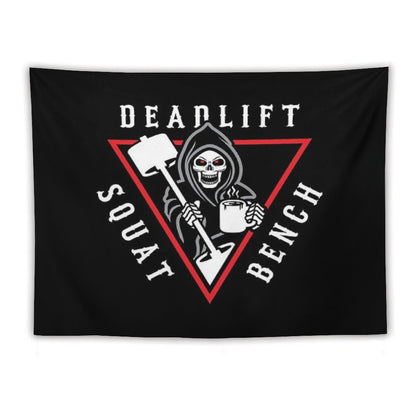 Squat Bench Deadlift Grim Reaper Tapestry