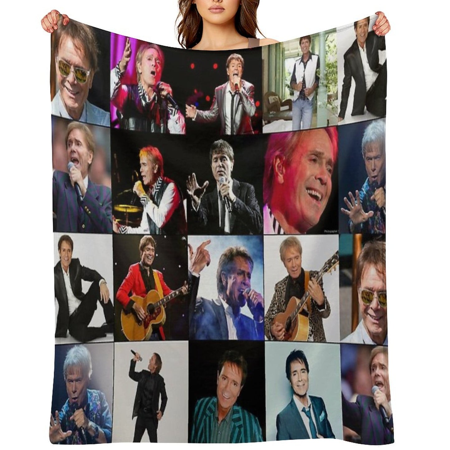 Cliff Richard Photo Collage Throw Blanket