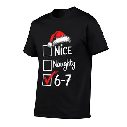 6-7 Meme Nice Naughty 67 Christmas Brain Rot Funny Graphic  Tagless Design T-Shirt
