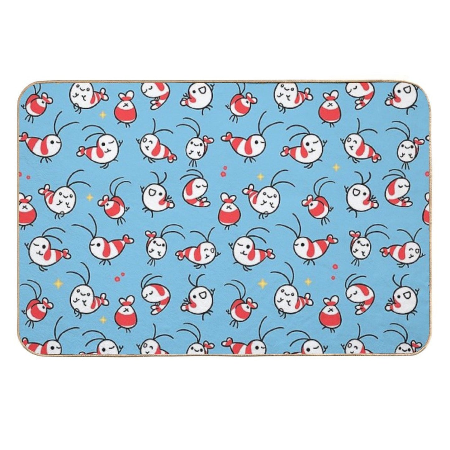 Shy Shrimp Pattern  Slip-Resistant Bath Mat
