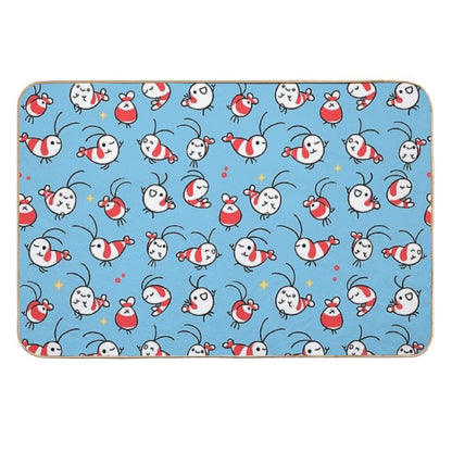 Shy Shrimp Pattern  Slip-Resistant Bath Mat