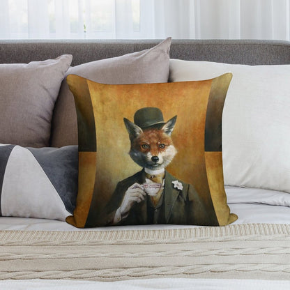 Teatime Mr Fox Soft Luxury Feel Throw Pillow