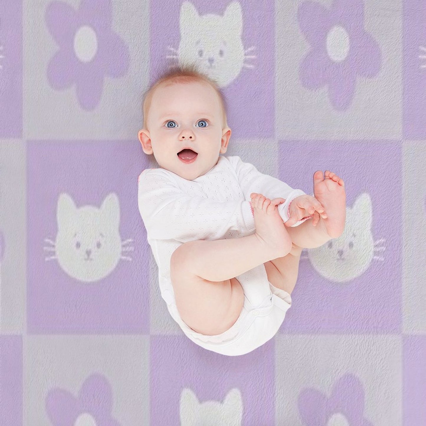 Kitten And Flowers Throw Blanket