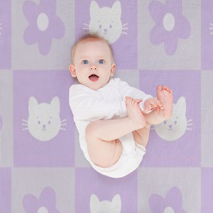 Kitten And Flowers Throw Blanket