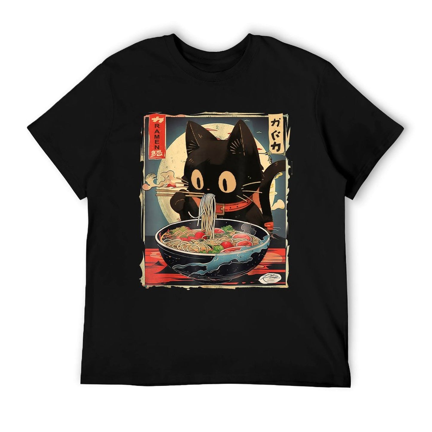 Cat Ramen Manga Anime for Kids Boys Girlsns Kawaii Cat Eating Ramen Noodles Anime Gift Girlsns T-Shirt