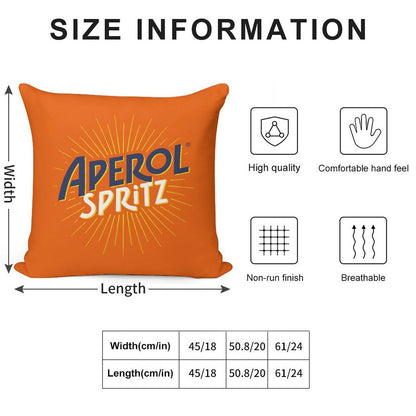Aperol Spritz Orange Soft Shrink-Resistant Throw Pillow