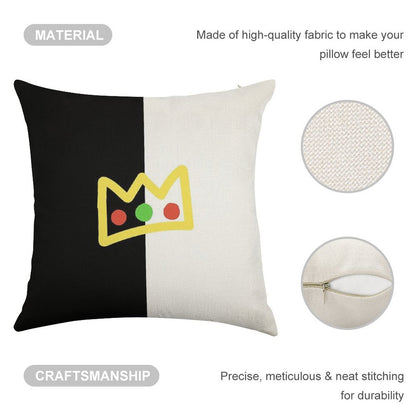 Ranboo Crown Half (long Version) Linen Throw Pillow Cover