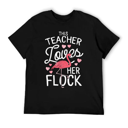 This Teacher Loves Her Flock Flamingo Teacher Class Gift T-Shirt