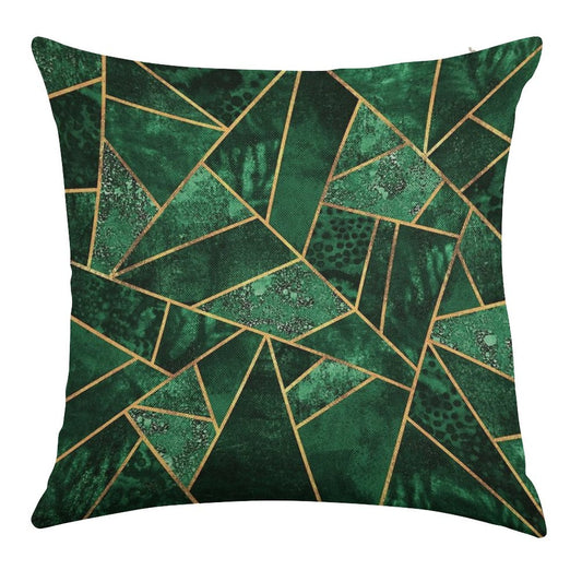 Deep Emerald Linen Throw Pillow Cover
