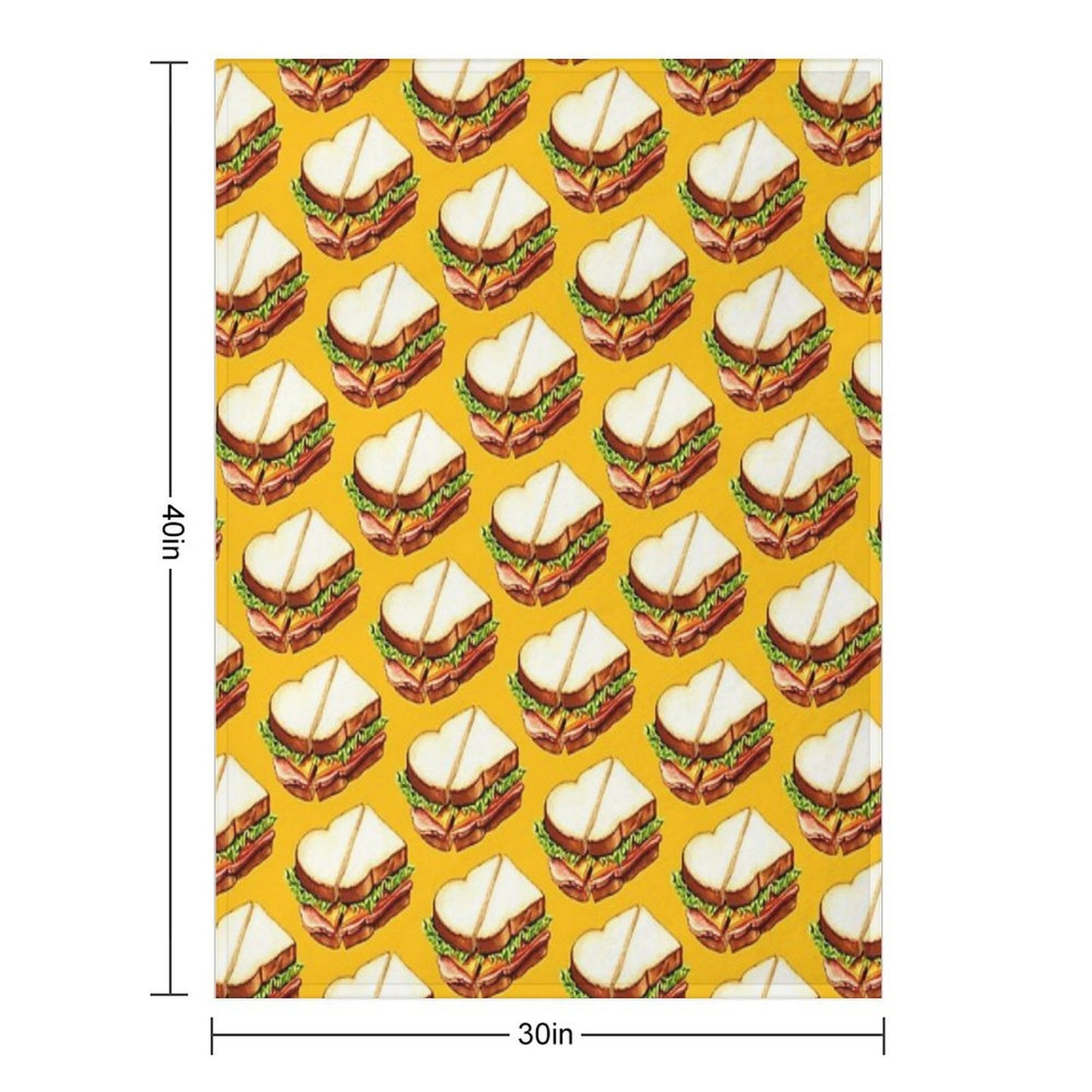 Ham Sandwich Pattern Throw Blanket