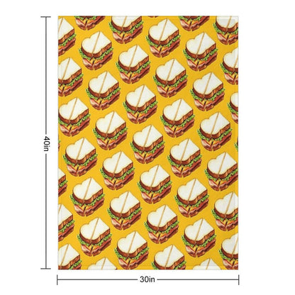 Ham Sandwich Pattern Throw Blanket