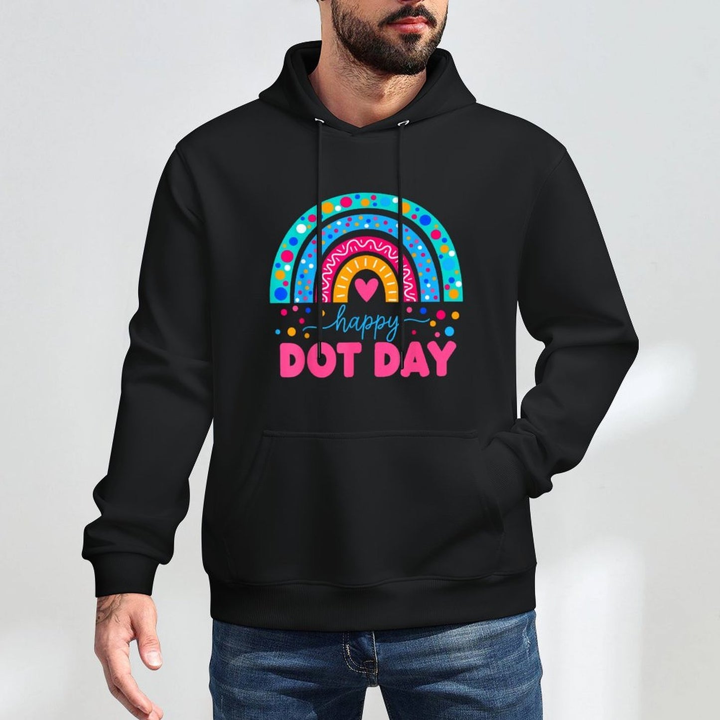 Happy Dot Day Colorful Rainbow Polka Dot Boys Girls Kids Colorfast Hoodie