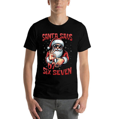 Funny Santa Says Six Seven Christmas 67 Meme Xmas Boys Girls  Eco-friendly Material T-Shirt