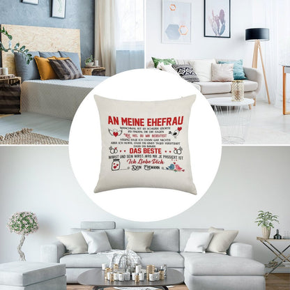 Gift for My Wife Perfect Gift Linen Throw Pillow Cover