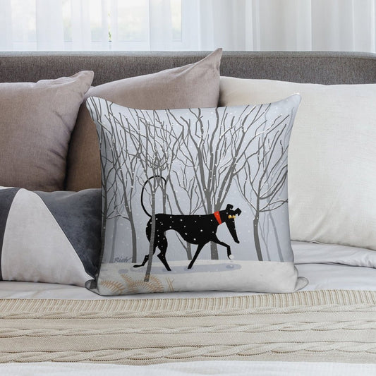Winter Hound Soft Short Plush Fabric Throw Pillow