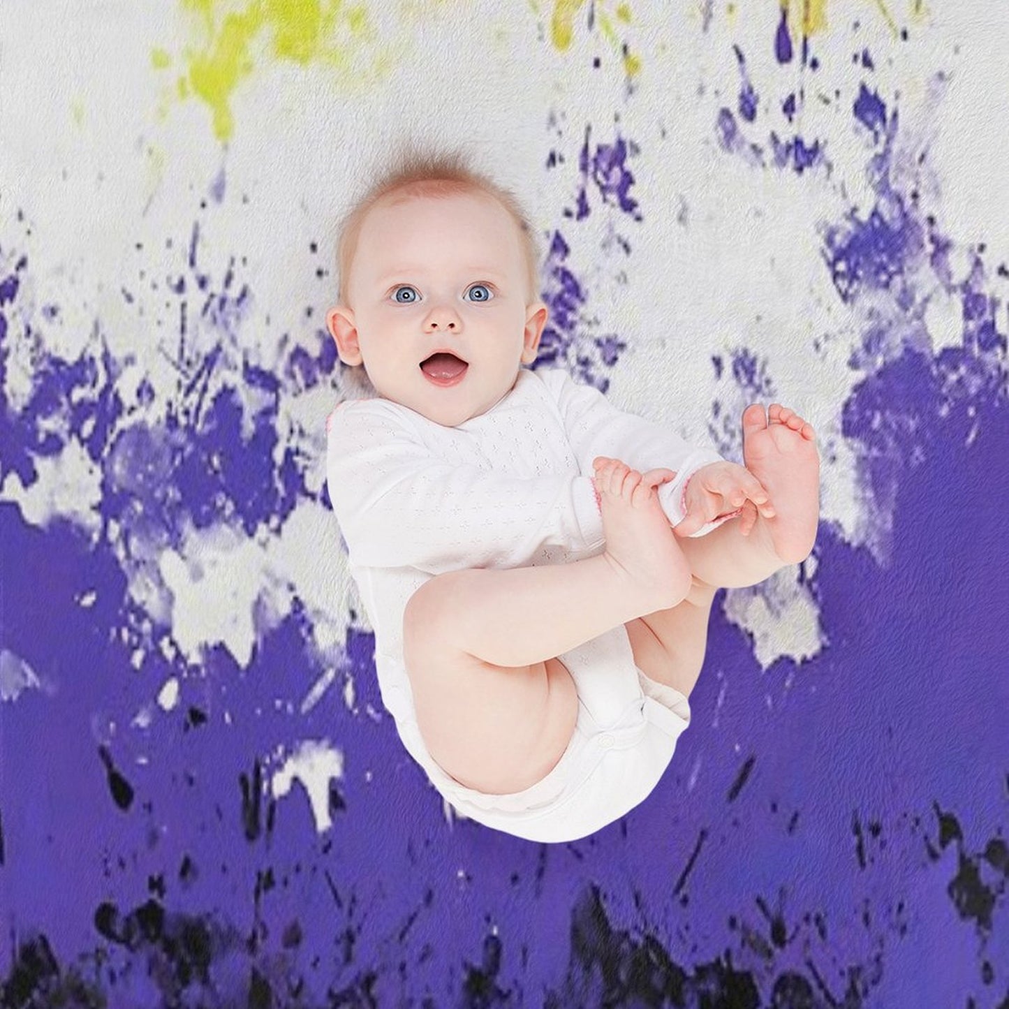 Non-Binary Paint Splatter Pride Flag Throw Blanket