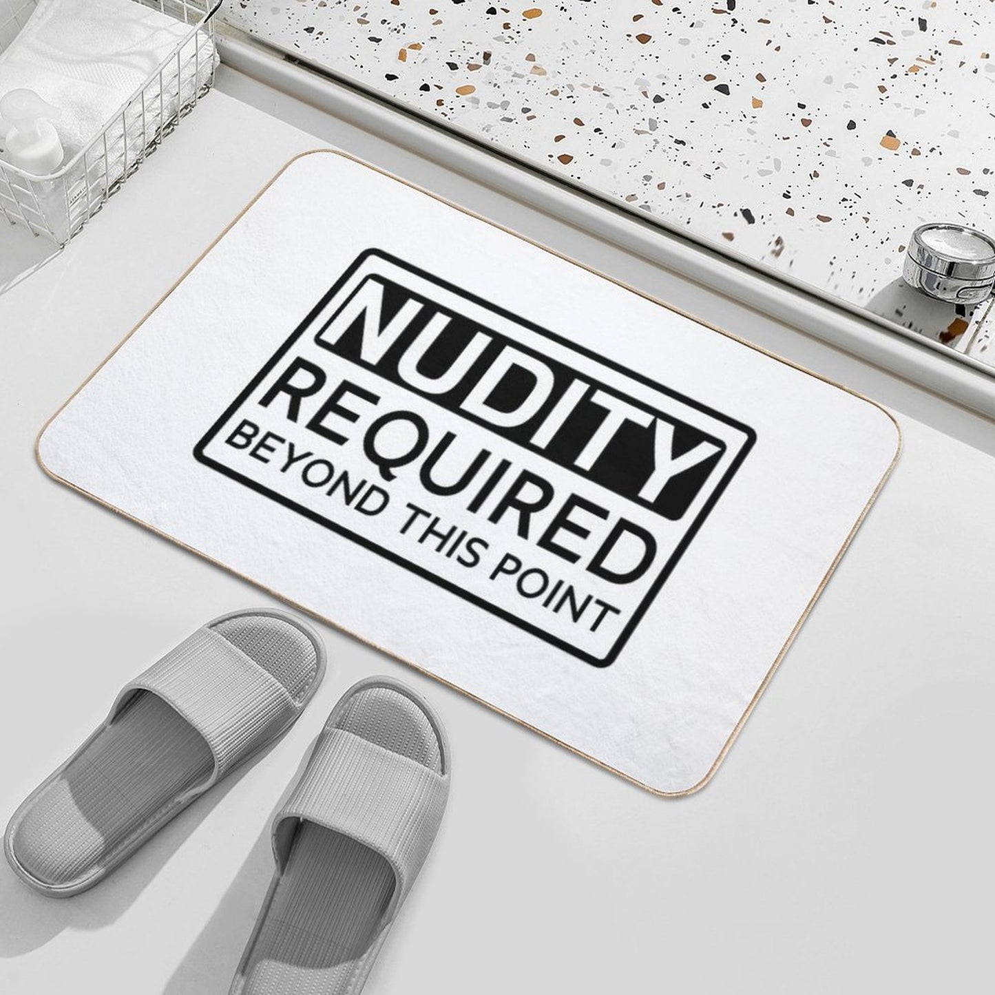 Nudity Required Beyond This Point Funny Bath Mat