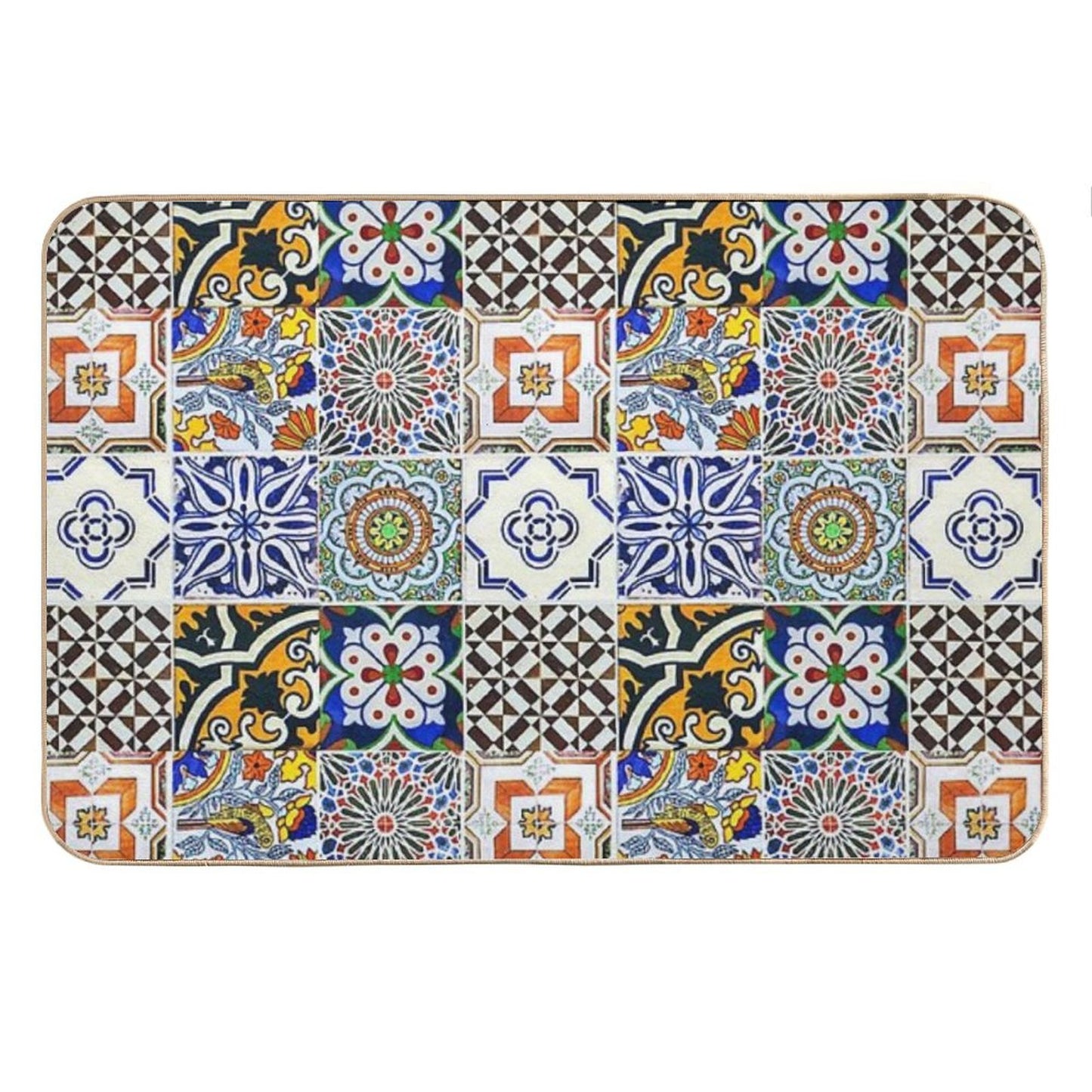 Colorful Portuguese Tile Bath Mat