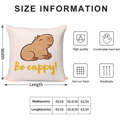 Cute Capybara, Be Cappy! Like A Capybara, Capy Soft Anti-Pilling Throw Pillow