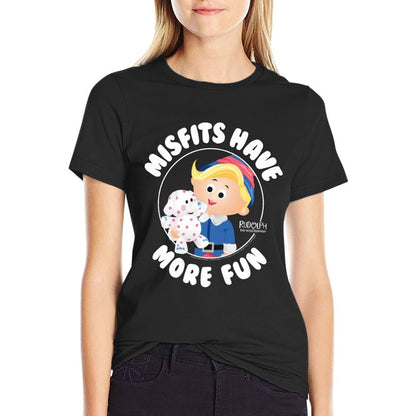 Rudolph Misfits Have More Fun Hermey Retro Christmas  High-quality Stitching T-Shirt