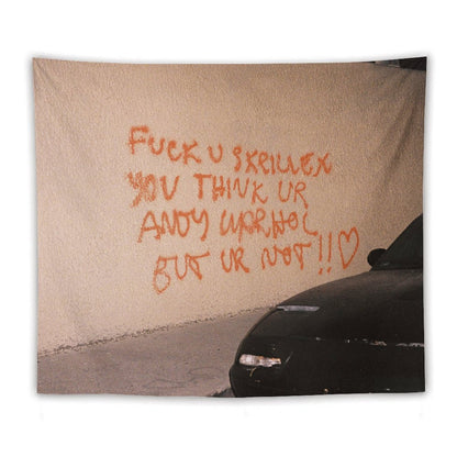 FCK U SKRILLEX YOU THINK UR ANDY WARHOL BUT UR NOT!! ˂3 Tapestry